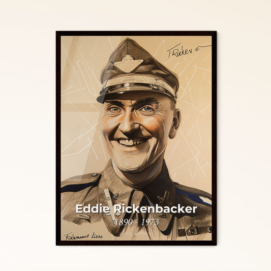 Eddie Rickenbacker: An Artistic Tribute to the Iconic WWII Aviator - Unique Contemporary Print for Home Decor & Gift Giving!