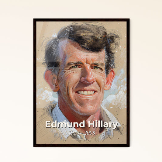 Edmund Hillary Tribute: Dynamic Contemporary Portrait of Everest Pioneer – Stunning Print for Home Decor & Gifting