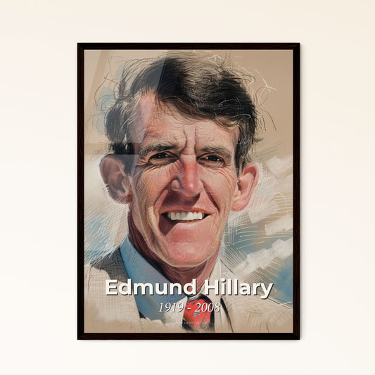 Edmund Hillary: Iconic Everest Pioneer – Elegant Contemporary Portrait in Vibrant Hues, Ideal for Home Décor & Unique Gifting