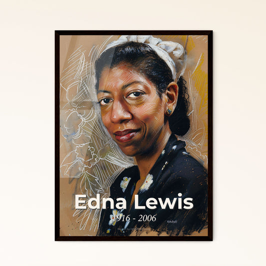 Edna Lewis: A Tribute to the Culinary Legend – Vibrant Contemporary Art Print Celebrating Southern Heritage and Elegance