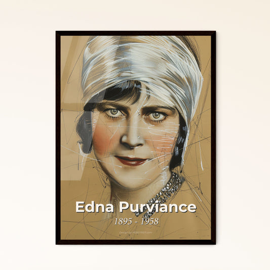 Elegant Tribute to Edna Purviance: Flapper Charm in Contemporary Art - Exquisite Print for Home Decor & Unique Gift Ideas