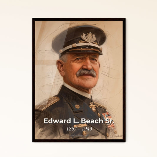 Timeless Portrait of Admiral Edward L. Beach Sr. Framed Print