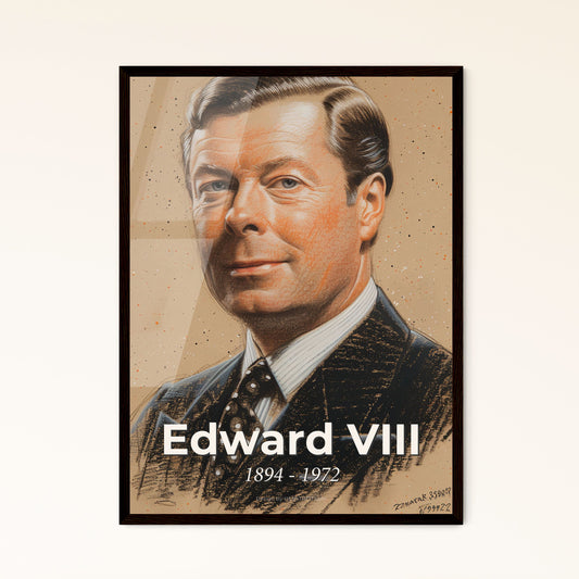 Elegant Edward VIII: Contemporary Portrait of a Royal Rebel, Distinctive Lines & Hues - Perfect for Home Décor & Gifting