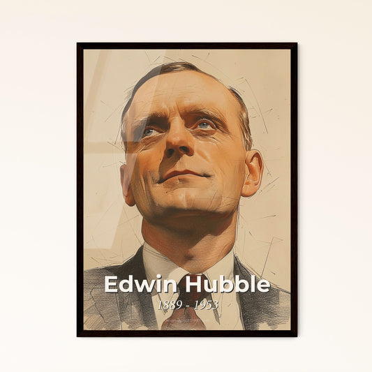 Cosmic Visionary: Exquisite Portrait of Edwin Hubble - Celebrating the Architect of the Expanding Universe in Contemporary Art