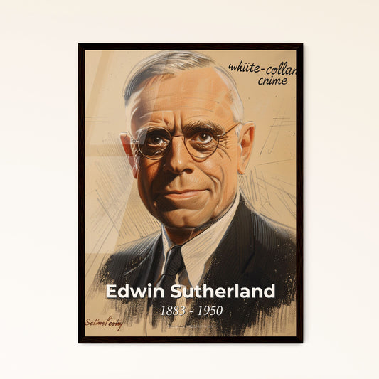 Elevate Your Space: Stunning Portrait of Edwin Sutherland, Iconic Criminologist, in Vibrant Contemporary Art - Perfect Gift!