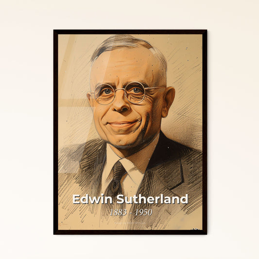 Elegant Portrait of Edwin Sutherland: Illuminating the Legacy of a Criminology Pioneer in Contemporary Art Print