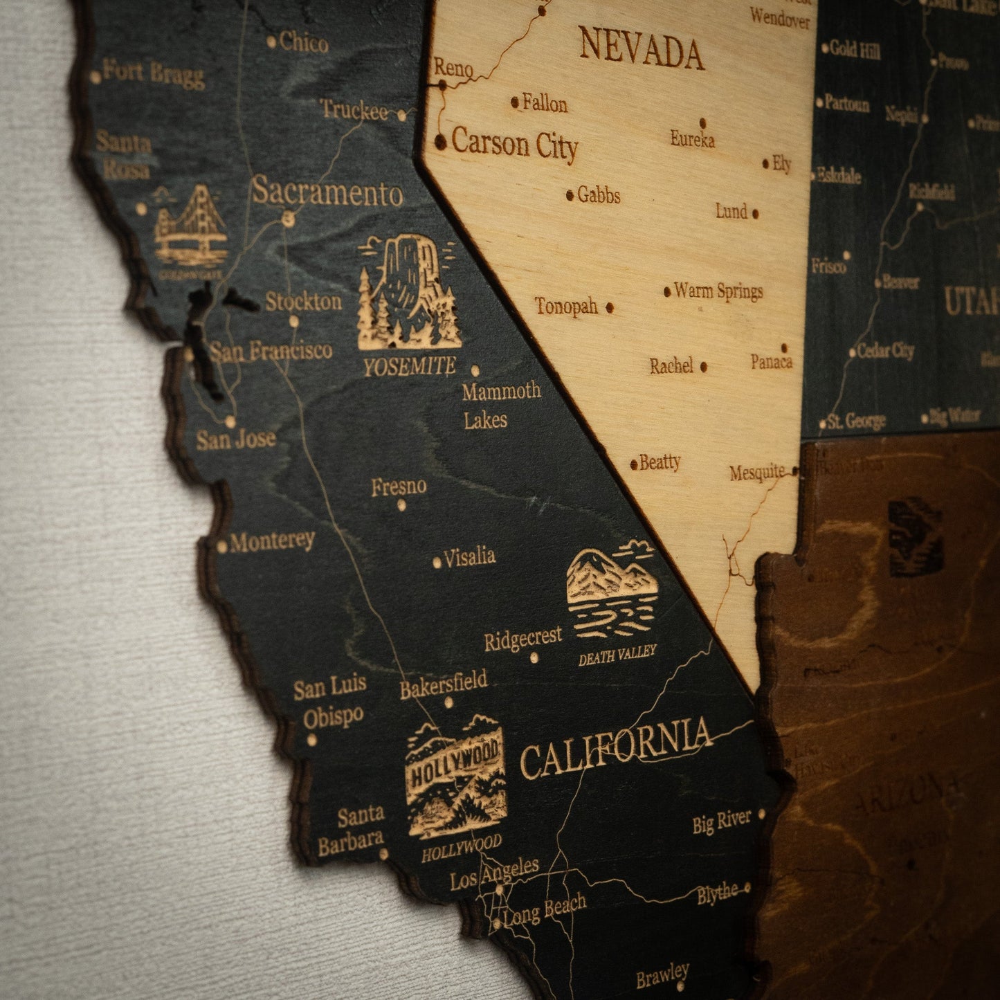 Wooden USA Map with States – Unique Wall Art for Home & Office