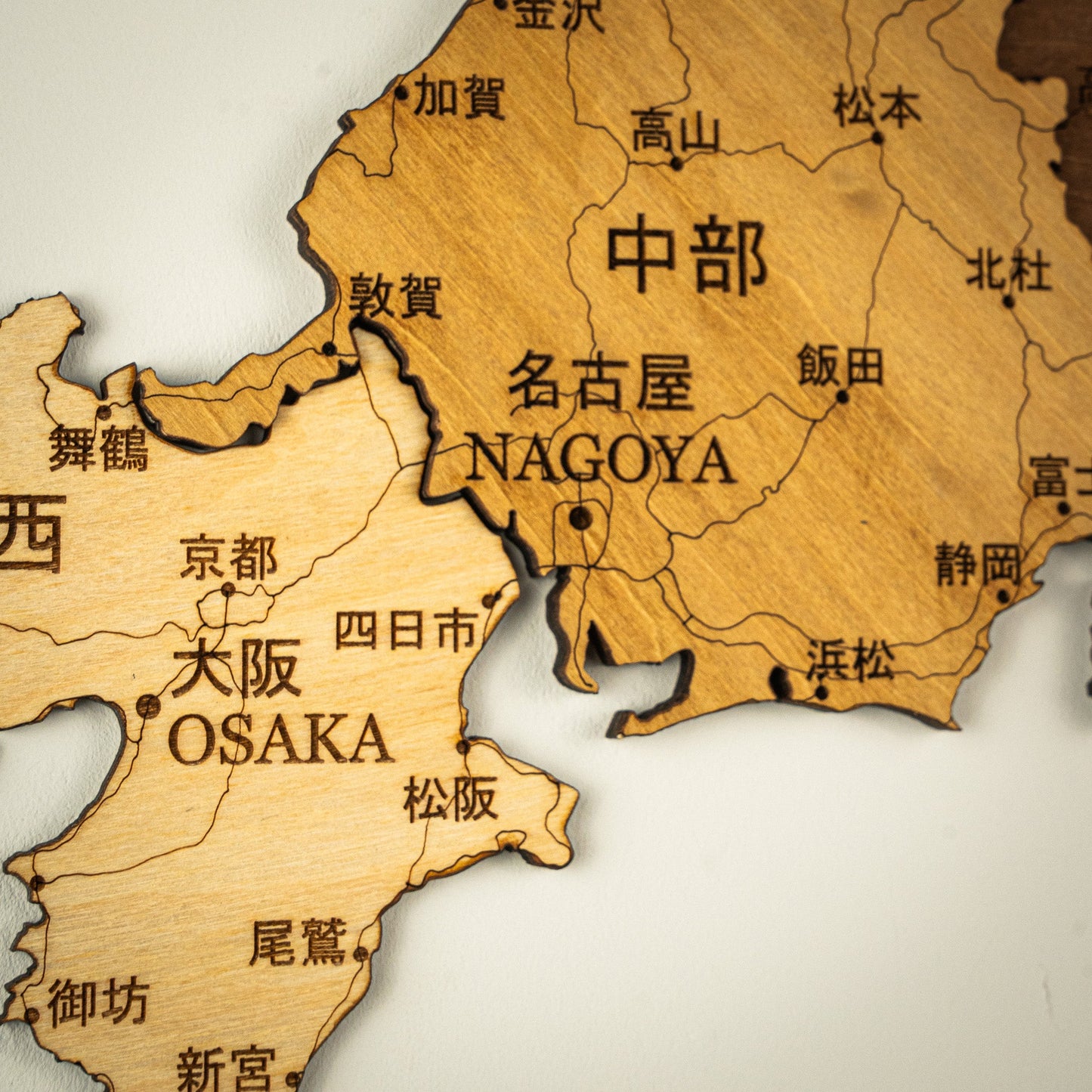 3D Japan Wooden Wall Map – Elegant Wall Art with City Names