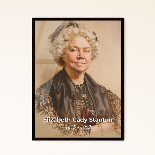 Elegant Portrait of Elizabeth Cady Stanton: Iconic Suffragist in Contemporary Art - Perfect Wall Décor & Timeless Gift Idea