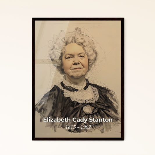 Radiant Tribute to Elizabeth Cady Stanton: Inspiring Portrait of a Pioneering Suffragist - Contemporary Art Print for Elegant Decor