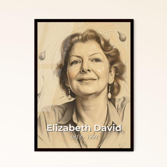 Elizabeth David: Iconic British Food Writer - Captivating Art Print Celebrating Culinary Revolution with Elegant Contemporary Design