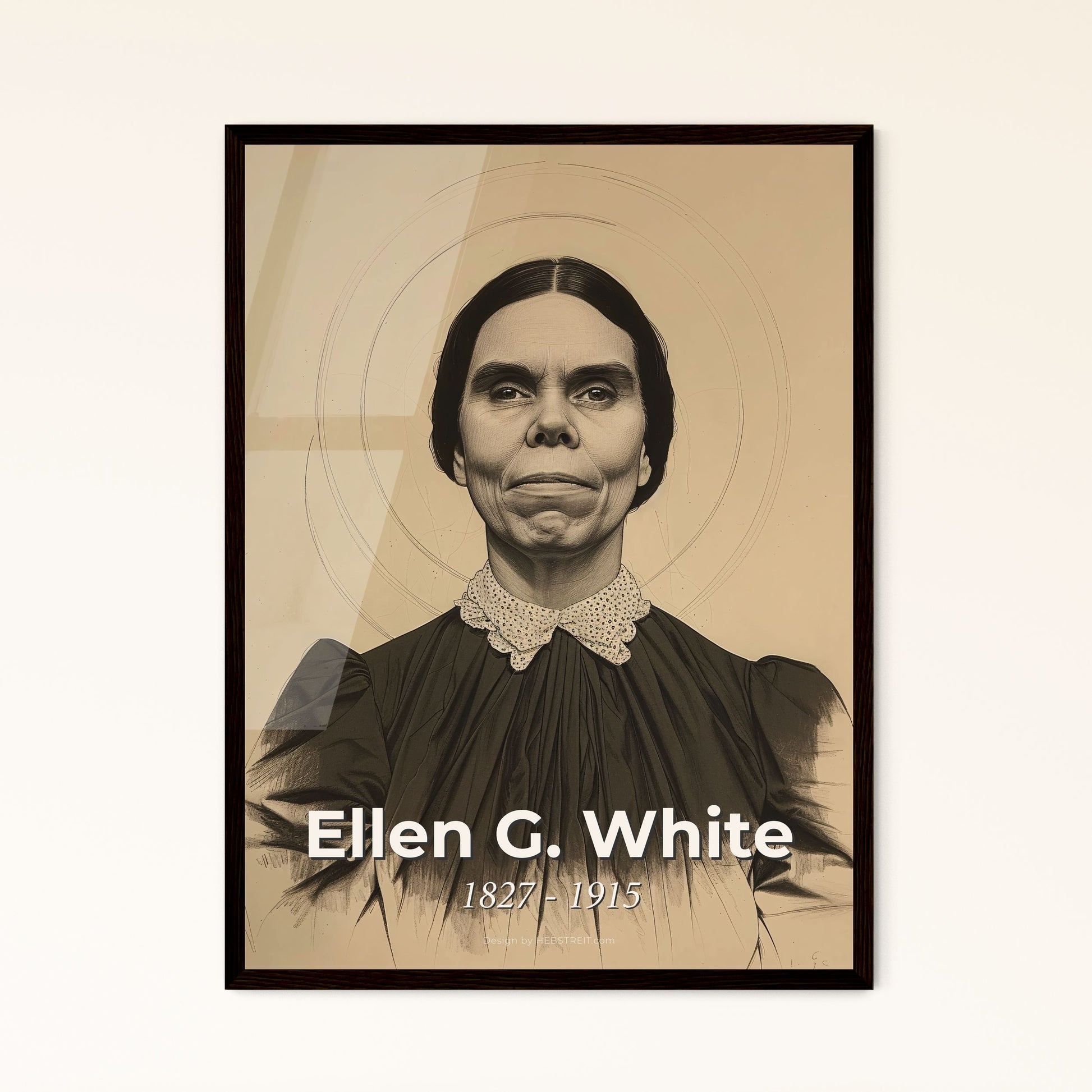 Ellen G. White: Exquisite Contemporary Portrait of a Pioneering Adventist Leader - A Unique Home Decor Masterpiece