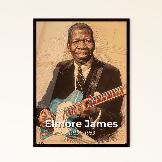 Elmore James Tribute: The King of Slide Guitar - Exquisite Contemporary Art Print for Home Decor & Unique Gift Idea