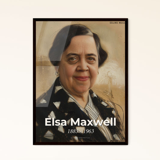 Elegant Portrait of Elsa Maxwell: A Captivating Tribute to the Iconic High-Society Hostess, Perfect for Home Decor and Gifting