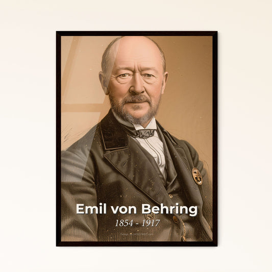 Emil von Behring: Modern Elegance in Physiological Art – Captivating Portrait of the Diphtheria Antitoxin Pioneer in Dynamic Hues