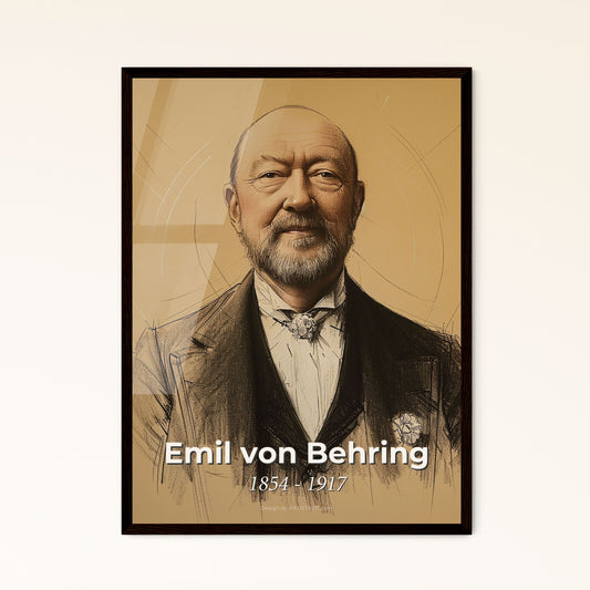 Emil von Behring: Transformative Scientist - Stunning Contemporary Portrait with Dynamic Lines, Ideal for Home Decor & Gifts