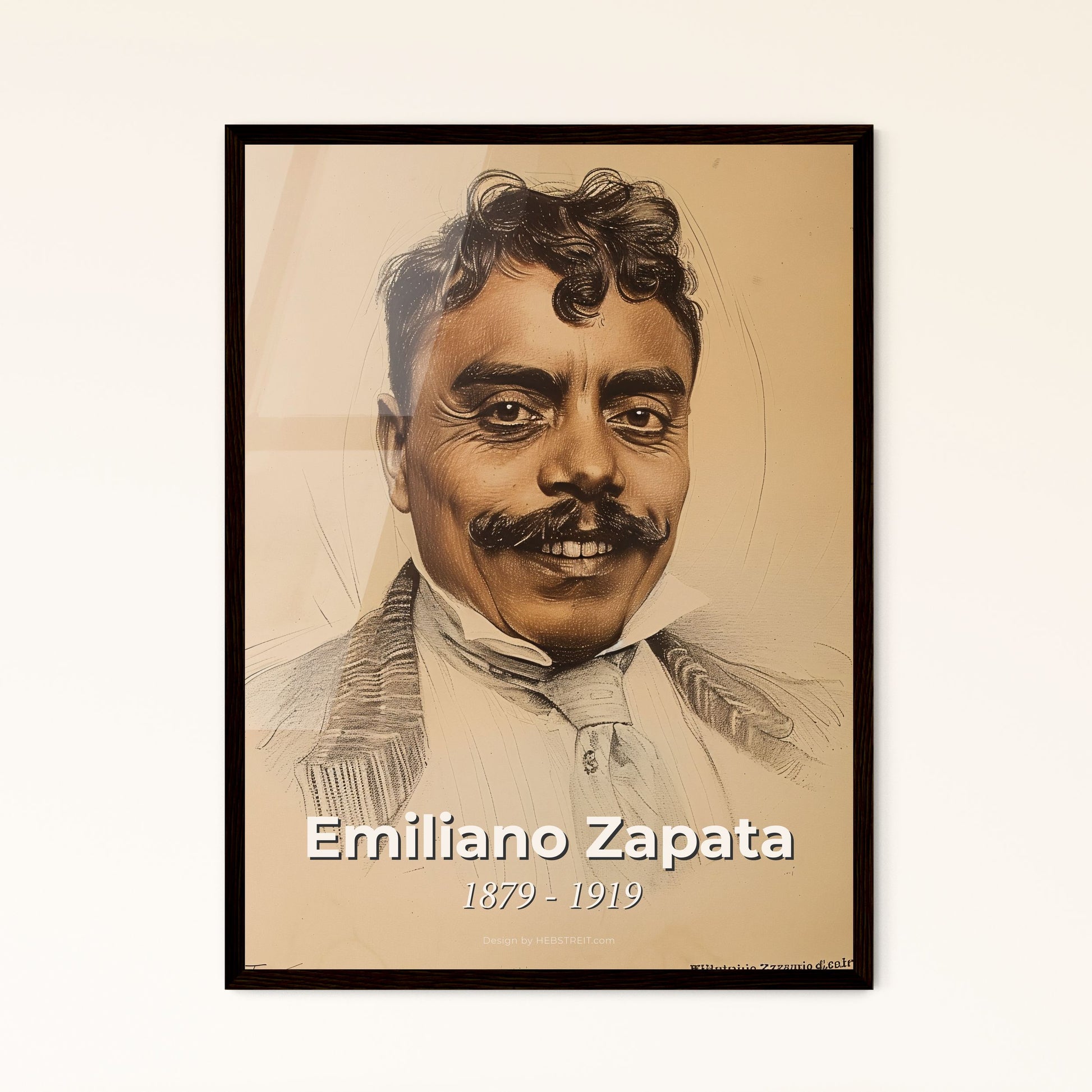 Vibrant Portrait of Emiliano Zapata Framed Print