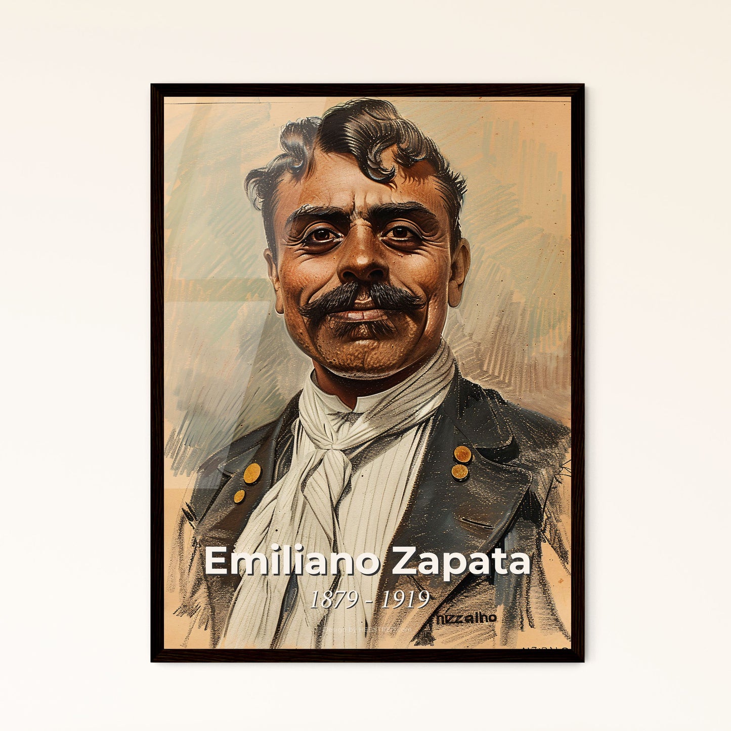 Vibrant Tribute to Emiliano Zapata: Revolutionary Spirit Captured in Dynamic Contemporary Art - Perfect for Home Decor & Gifting!