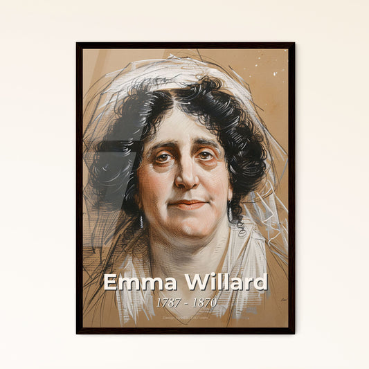 Emma Willard: Pioneering Educator - Exquisite Contemporary Portrait with Dynamic Lines & Highlights for Distinctive Home Decor