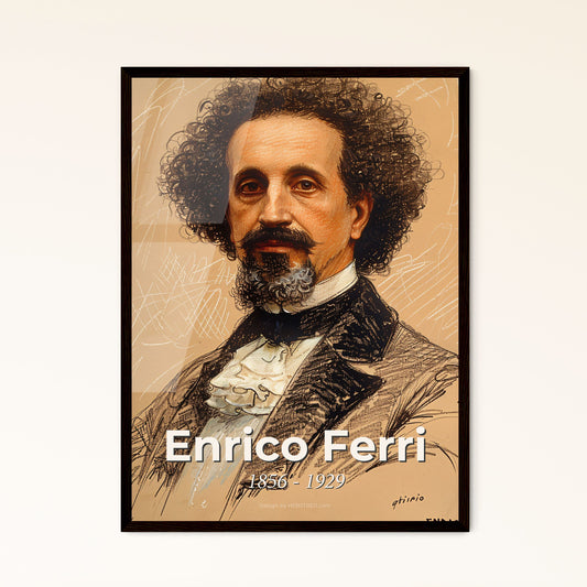 Vivid Portrait of Enrico Ferri: Italian Criminologist in Stylish Contemporary Art – Perfect for Home Decor & Unique Gifts!