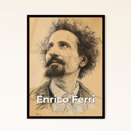 Captivating Portrait of Enrico Ferri: Italian Criminologist - A Chic Contemporary Art Print for Elegant Home Décor