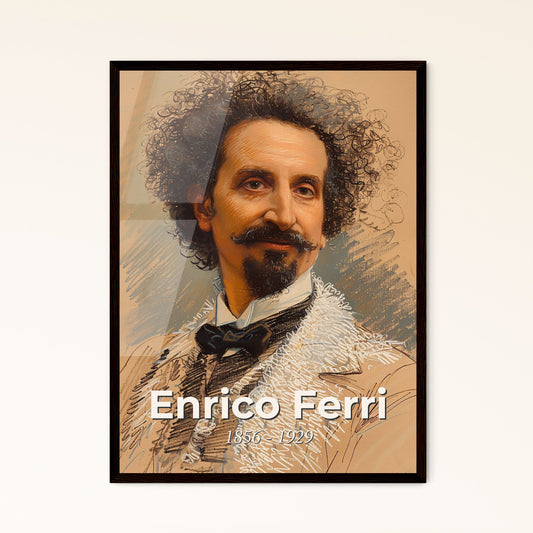 Elegant Portrait of Enrico Ferri: Italian Criminologist in Dynamic Lines - Stunning Art Print for Home Decor & Gifting