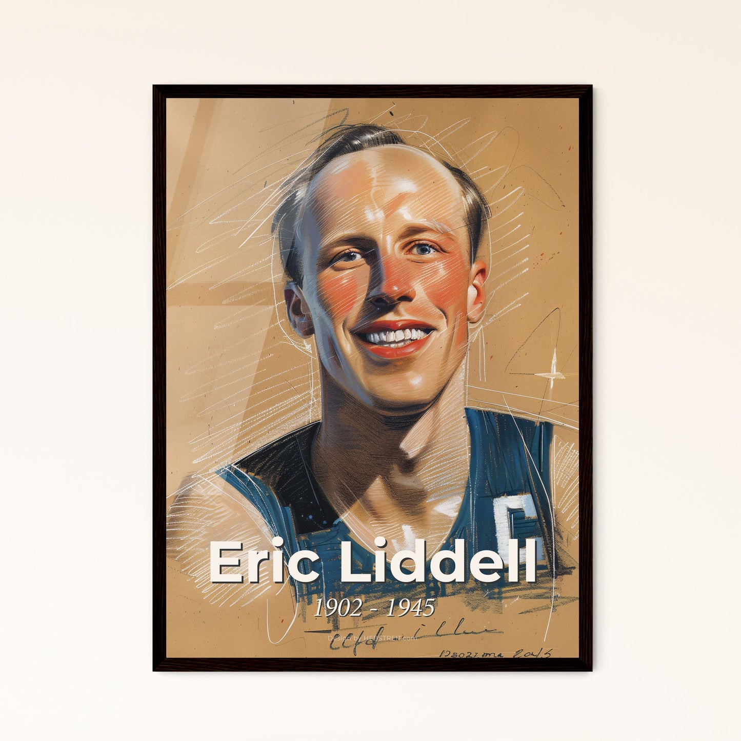 Eric Liddell: Inspirational Athlete & Missionary - Stunning Contemporary Art Print with Dynamic Lines & Subtle Hues for Home Decor