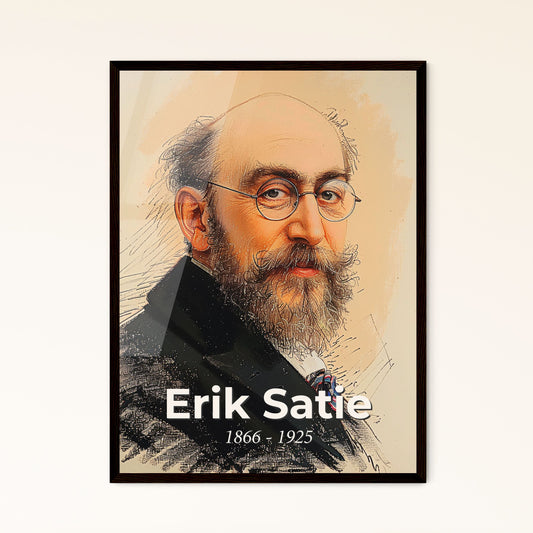 Captivating Portrait of Erik Satie Framed Print
