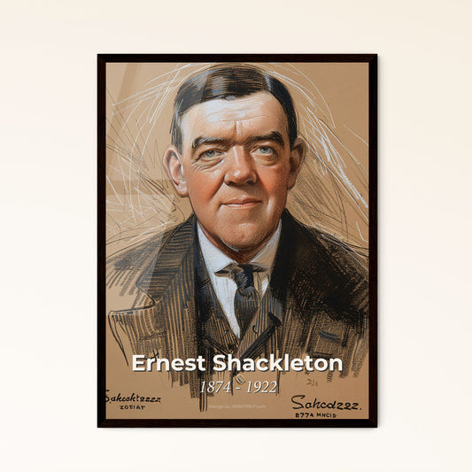 Captivating Portrait of Ernest Shackleton: A Contemporary Tribute to the Iconic Explorer - Stunning Art for Home Décor