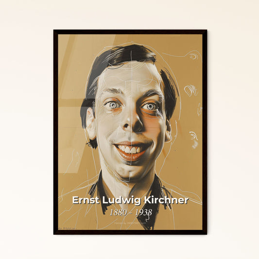 Vibrant Expressionist Portrait in Dynamic Hues Framed Print