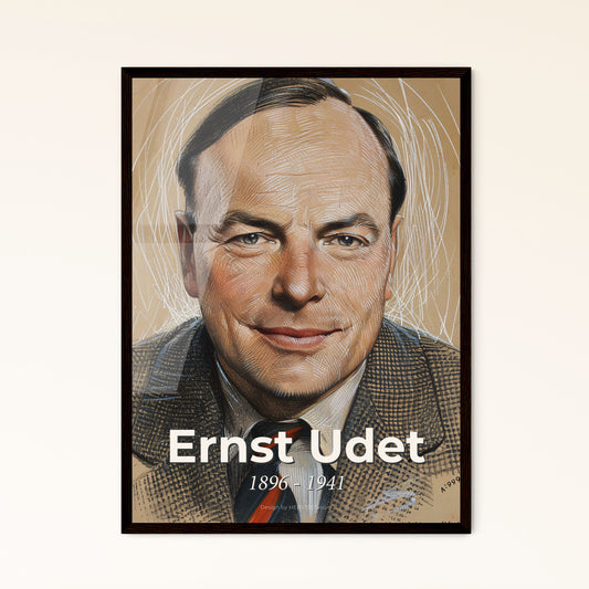 Ernst Udet: A Captivating Tribute to the WWI Ace - Contemporary Art Print with Dynamic Lines & Unique Perspective for Elegant Decor