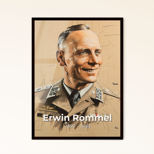 Elegant Portrait of Erwin Rommel Framed Print