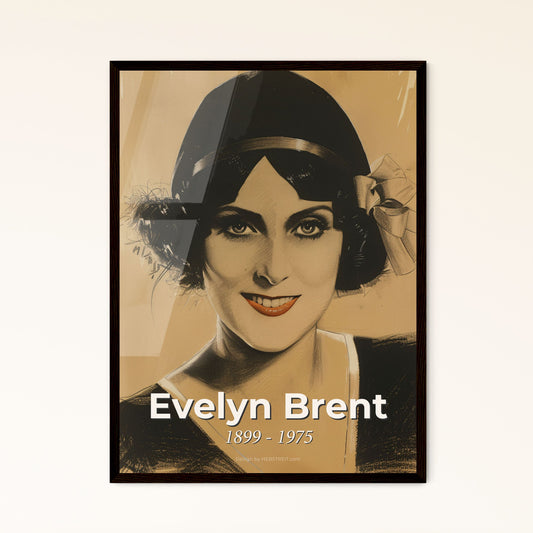 Dynamic Portrait of Evelyn Brent: Iconic Flapper Glamour in Elegant Contemporary Art - Perfect for Home Decor or Unique Gifts!