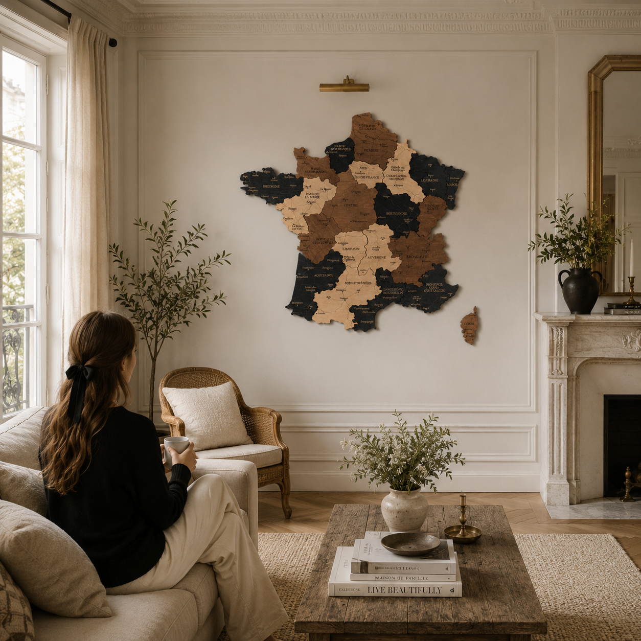 Luxury Wooden France Map – Handmade Wall Decor & Gift Idea