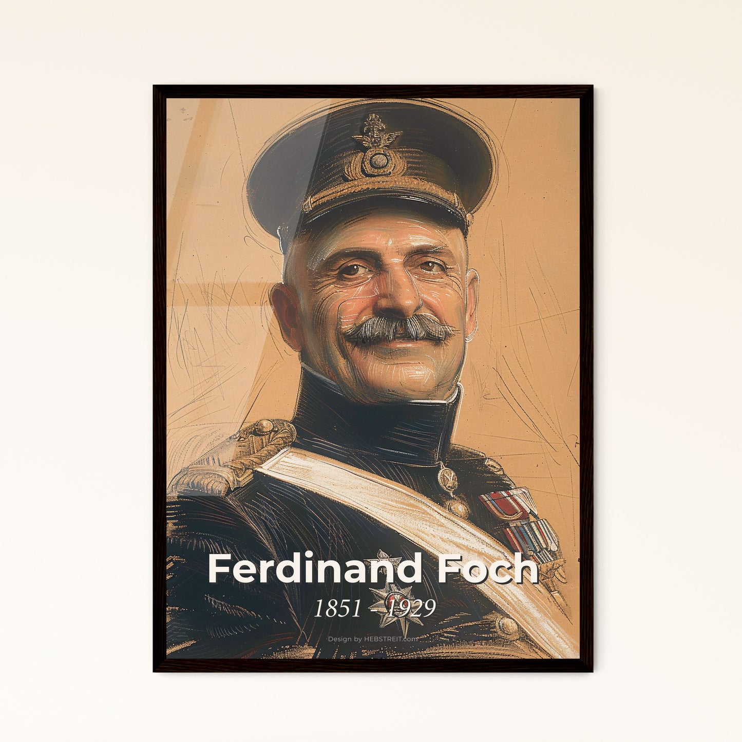 Charming Portrait of Ferdinand Foch: Modern Art Interpretation of the WWI Hero - Perfect Gift & Home Decor Piece in Multiple Formats