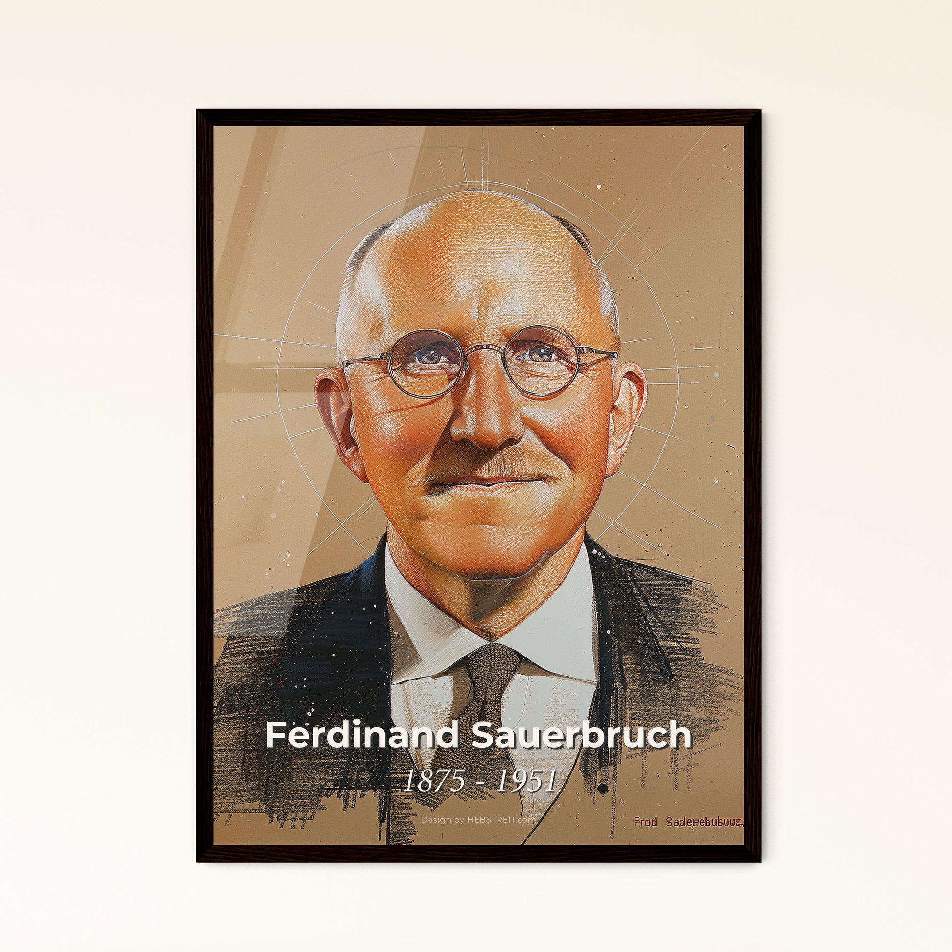 Elegant Portrait of Ferdinand Sauerbruch Framed Print