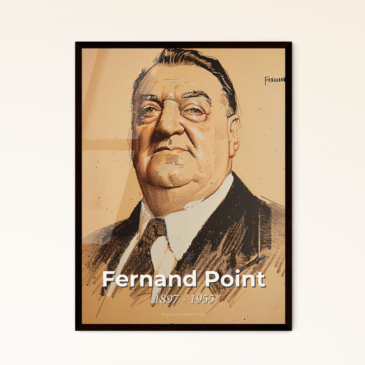 Elegant Portrait of Fernand Point: Father of Modern French Cuisine - Dynamic Contemporary Art Print for Home Décor & Gifting