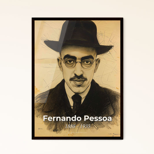 Elegant Portrait of Fernando Pessoa: Modernist Poet in Dynamic Lines - Exclusive Art Print for Unique Home Decor & Gifts