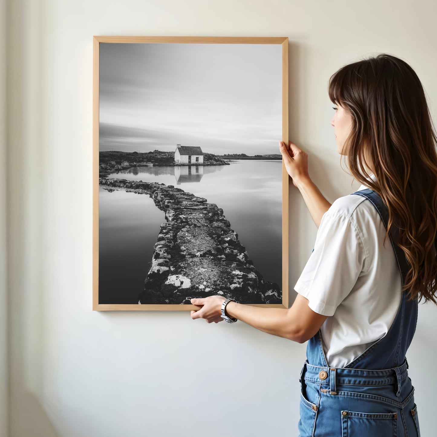 Fisherman’s Bothy, Connemara – Black and White Ireland Wall Art Print