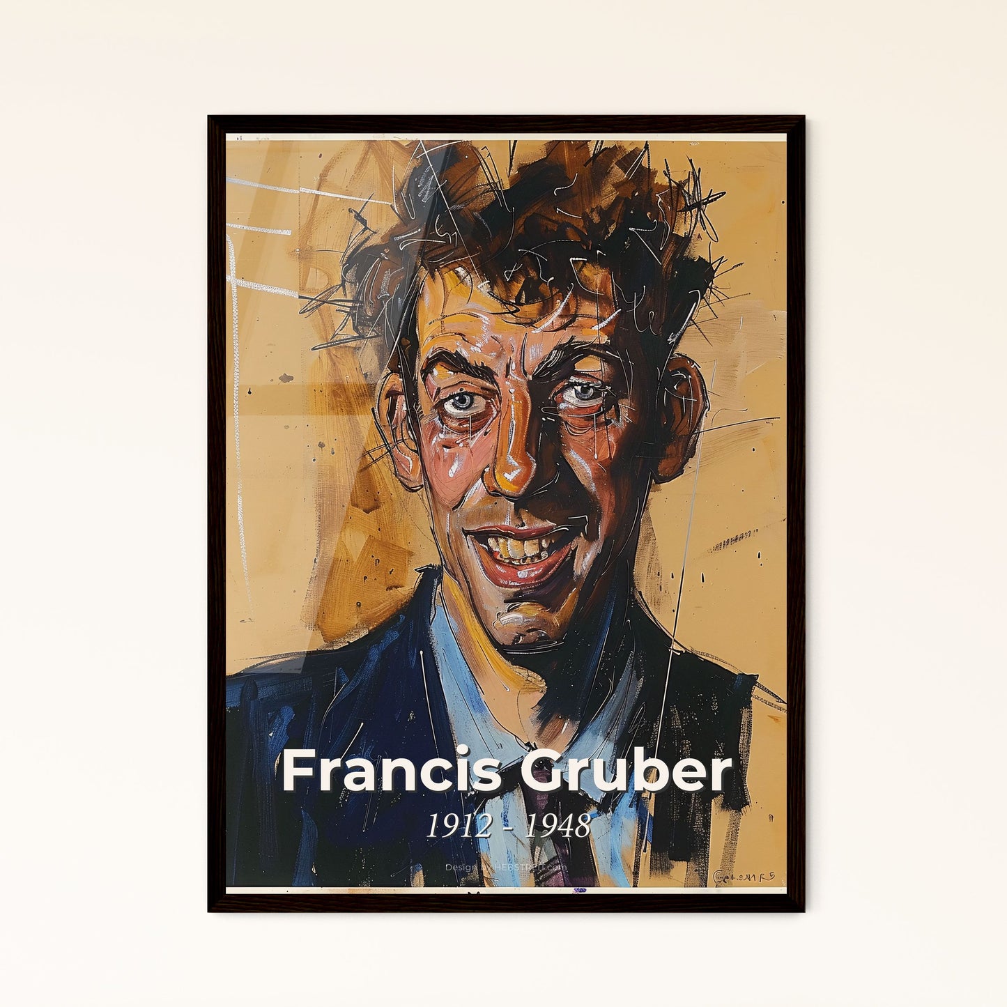 Elegant Expressionist Portrait by Francis Gruber (1912-1948) - Captivating Lines & Subtle Hues for Distinctive Home Décor