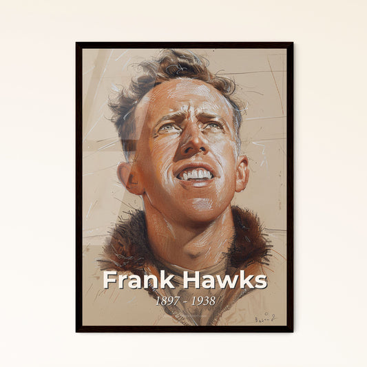 Frank Hawks: Iconic American Aviator Portrait – Vibrant Contemporary Art Print for Home Decor & Gift, High-Quality Framed Options