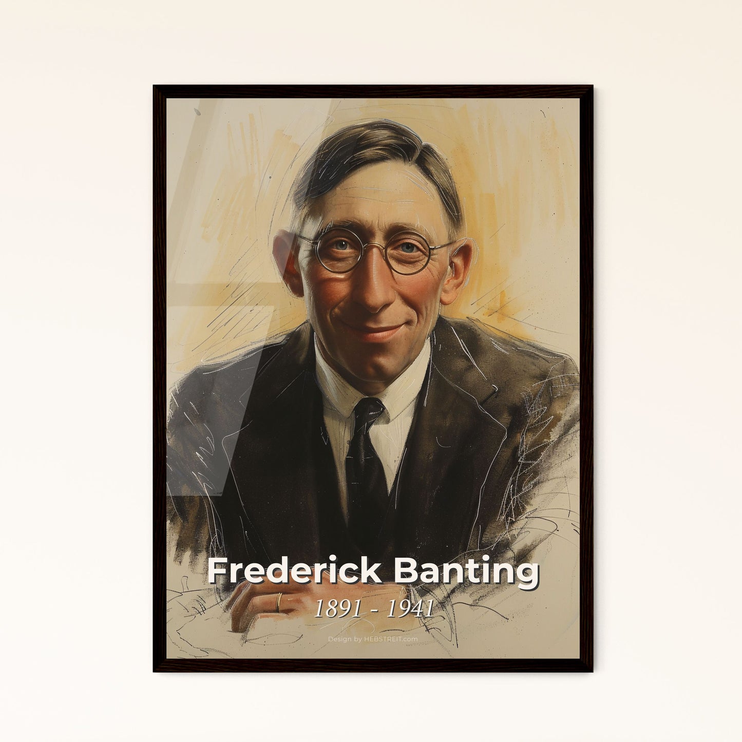 Celebrate Discovery: Frederick Banting Portrait - Insulin Pioneer in Elegant Contemporary Art for Your Home or Ideal Gift