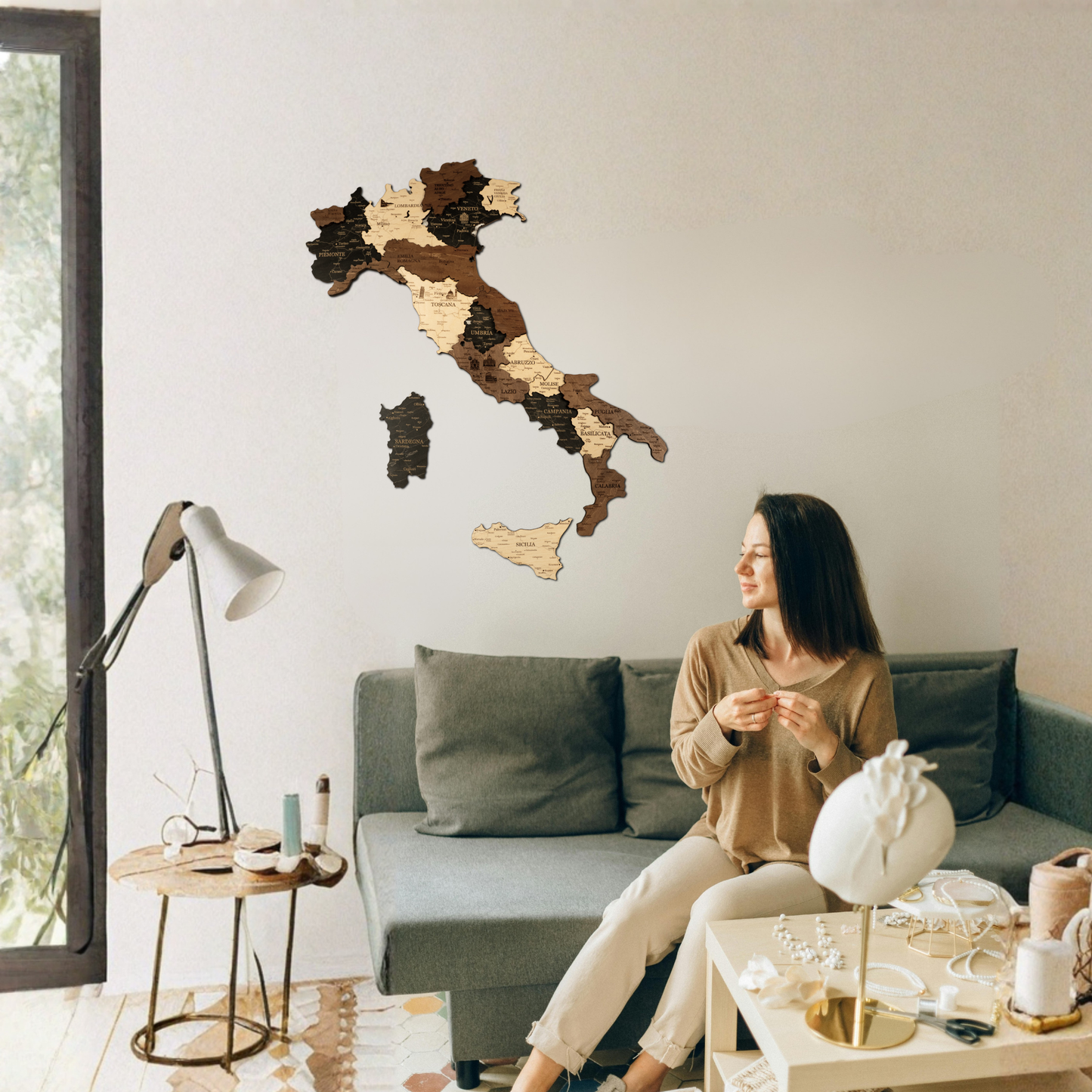 Rustic Wood Map of Italy – Artistic Wall Art for Modern Interiors