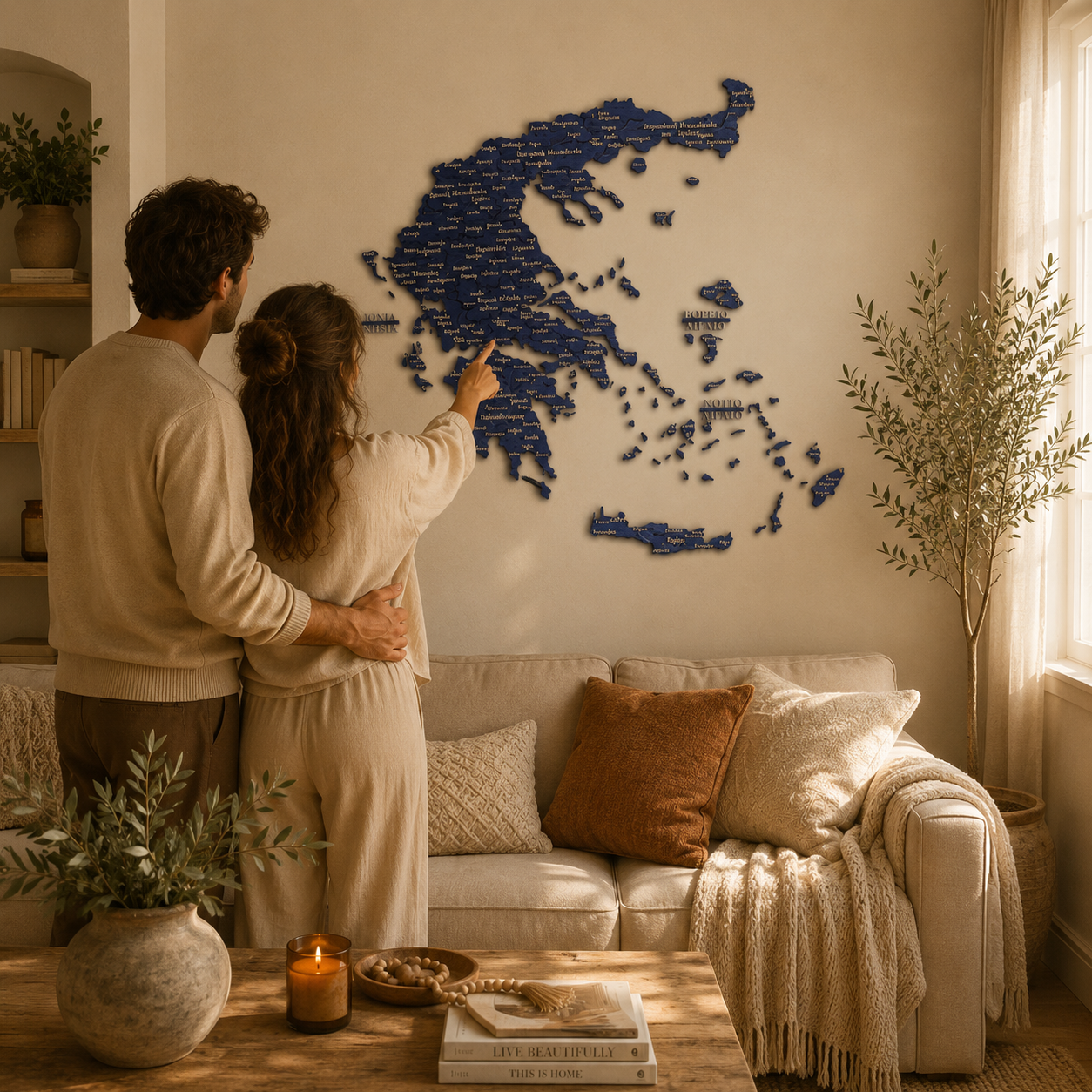 Rustic Wood Map of Greece – Artistic Wall Art for Travelers & Collectors”