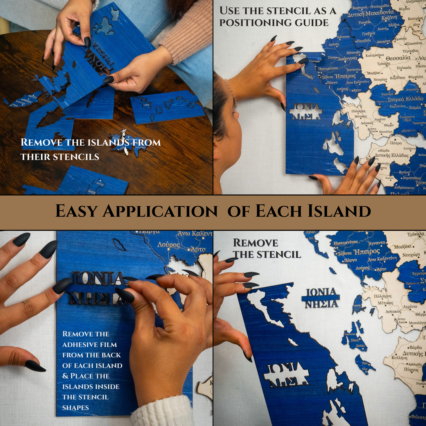 Rustic Wood Map of Greece – Artistic Wall Art for Travelers & Collectors”