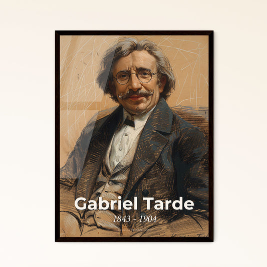 Elegant Portrait of Gabriel Tarde: A Contemporary Tribute to a Pioneering Sociologist - Dynamic Art Print for Home Décor