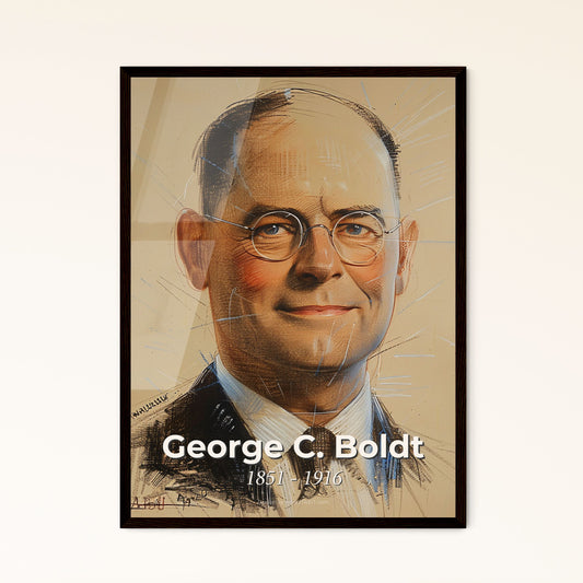 Elegant Portrait of George C. Boldt: Iconic Hotelier in Contemporary Art – Perfect Gift for Home Decor Enthusiasts