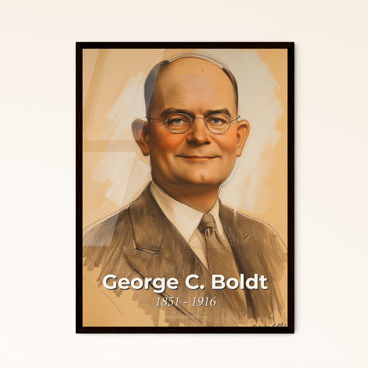 Elegant Tribute to George C. Boldt: Iconic Hotelier – Contemporary Art Print in Dynamic Hues for Home Décor or Gift Giving