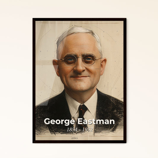 Stylized Portrait of George Eastman: Vibrant Contemporary Art Print Celebrating Photography Pioneer - Perfect for Home Decor