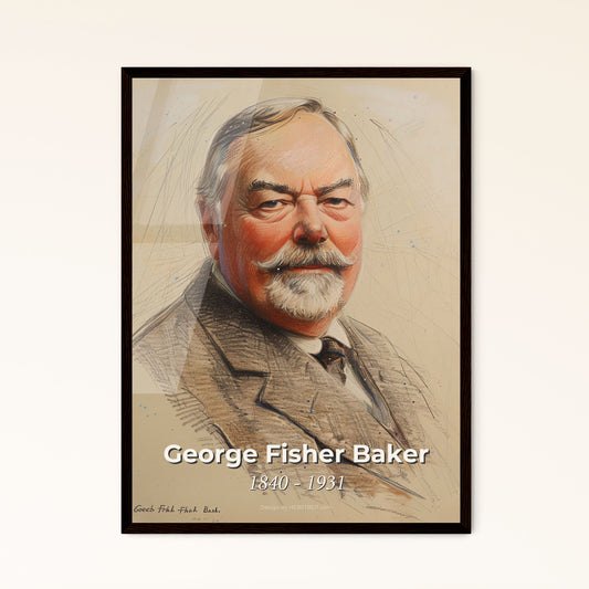 Elegant Portrait of George Fisher Baker: A Contemporary Tribute to an American Banking Pioneer - Art Print & Framed Options Available